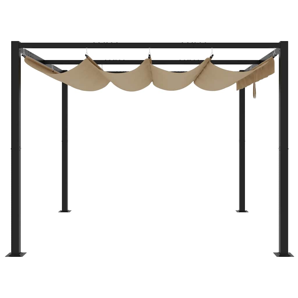Pavillon mit Netzwände Creme 3x3 m Stahl