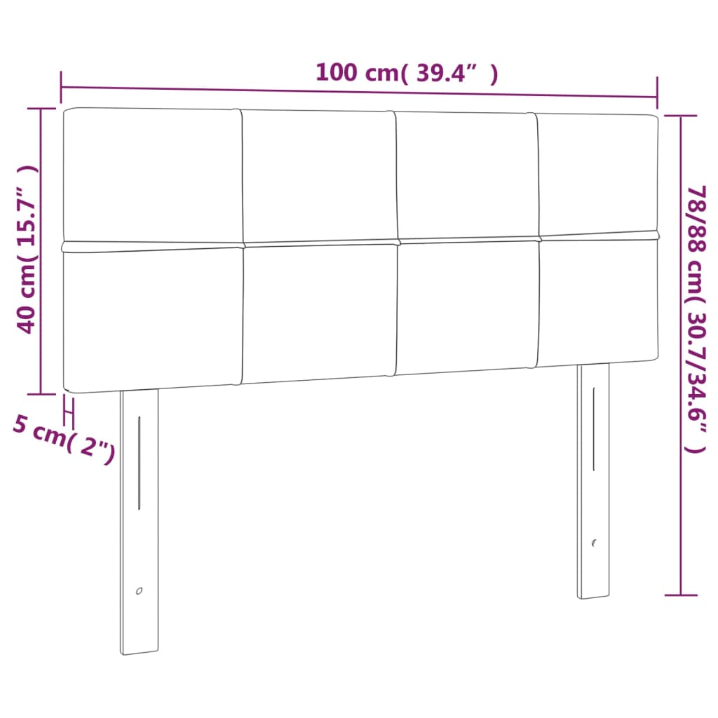 Kopfteil Hellgrau 80x5x118/128 cm Samt