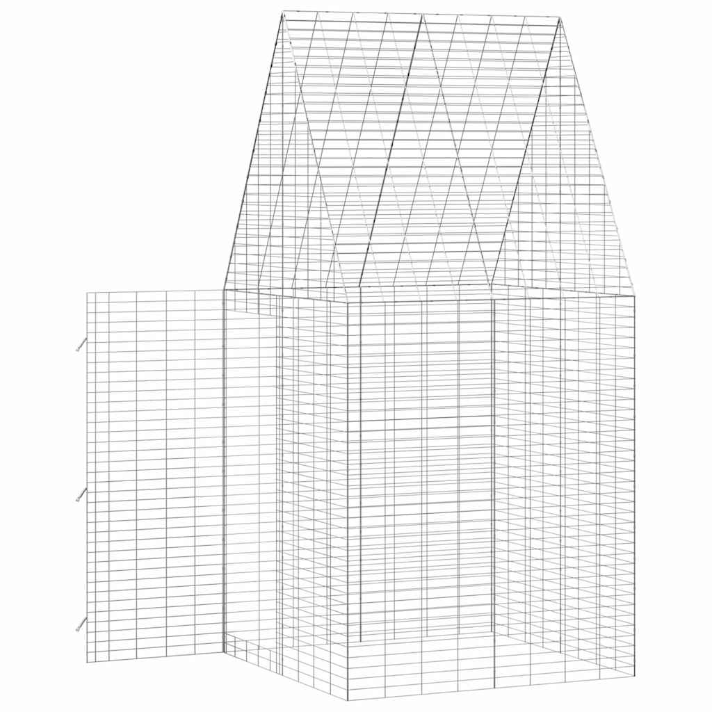 Hühnerkäfig 2 pcs Silber 600 x 100 x 210 cm Verzinkter Stahl