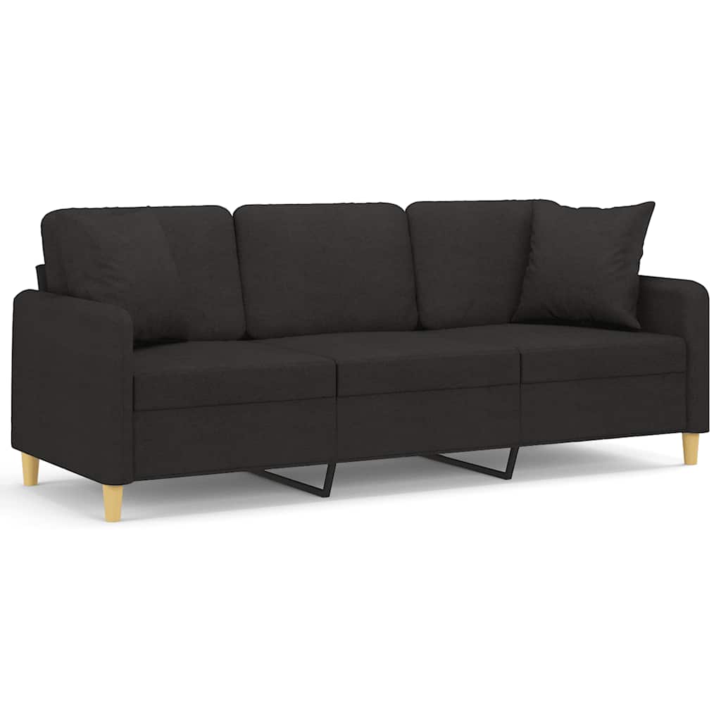 2-Sitzer-Sofa mit Zierkissen Braun 120 cm Stoff