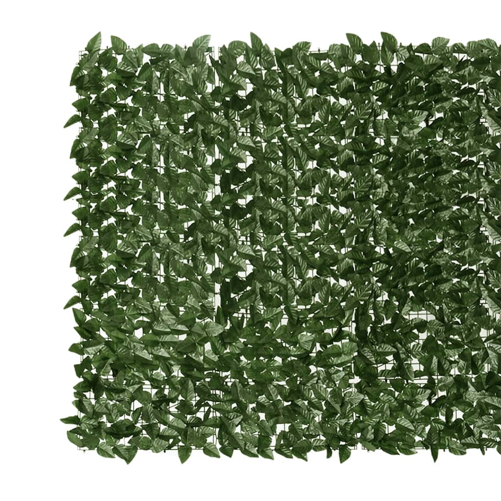 Balkon-Sichtschutz mit Dunkelgrünen Blättern 200x75 cm