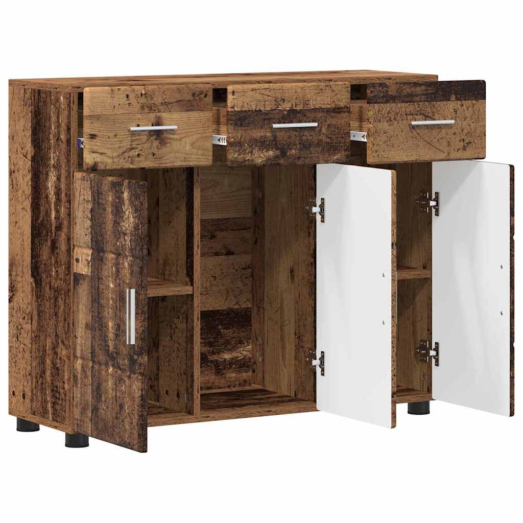Highboard mit Regal FLORIN Weiß 60 x 35 x 182 cm Holzwerkstoff
