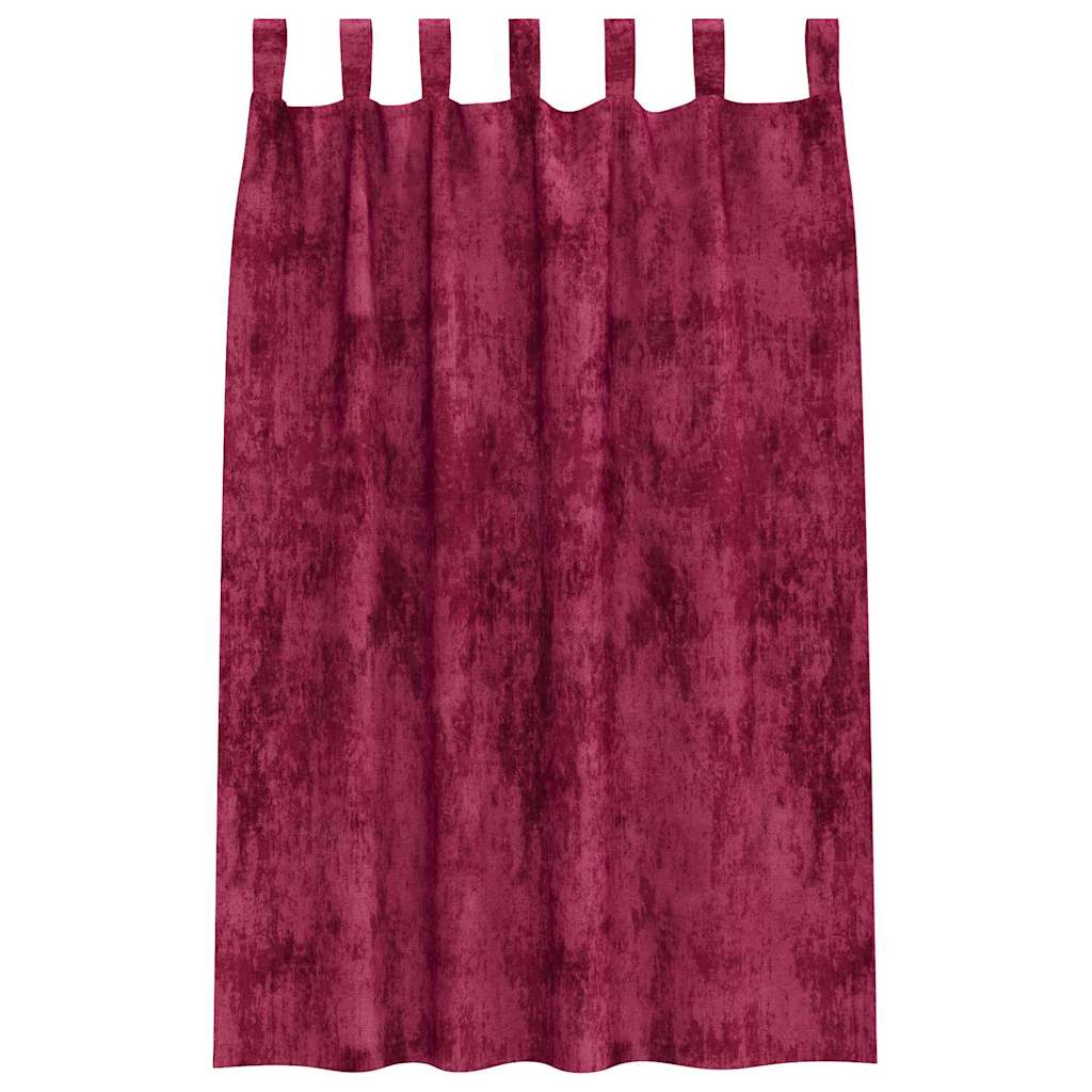 Samtvorhänge mit Vorhängen 2 pcs Weinrot 140 x 140 cm Samt