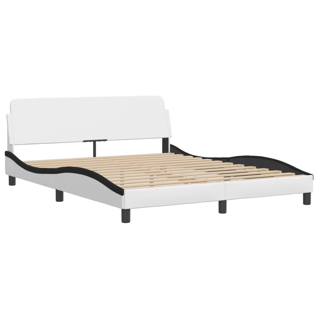 Bett mit Matratze "Hvar" Schwarz 80x200 cm Kunstleder