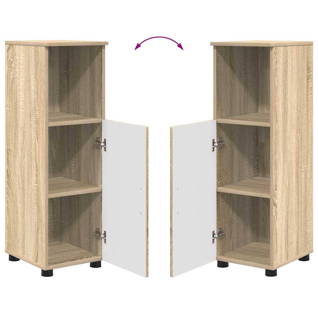 Badezimmermöbel-Set mit Tür 3 pcs Weiß Holzwerkstoff & Metall