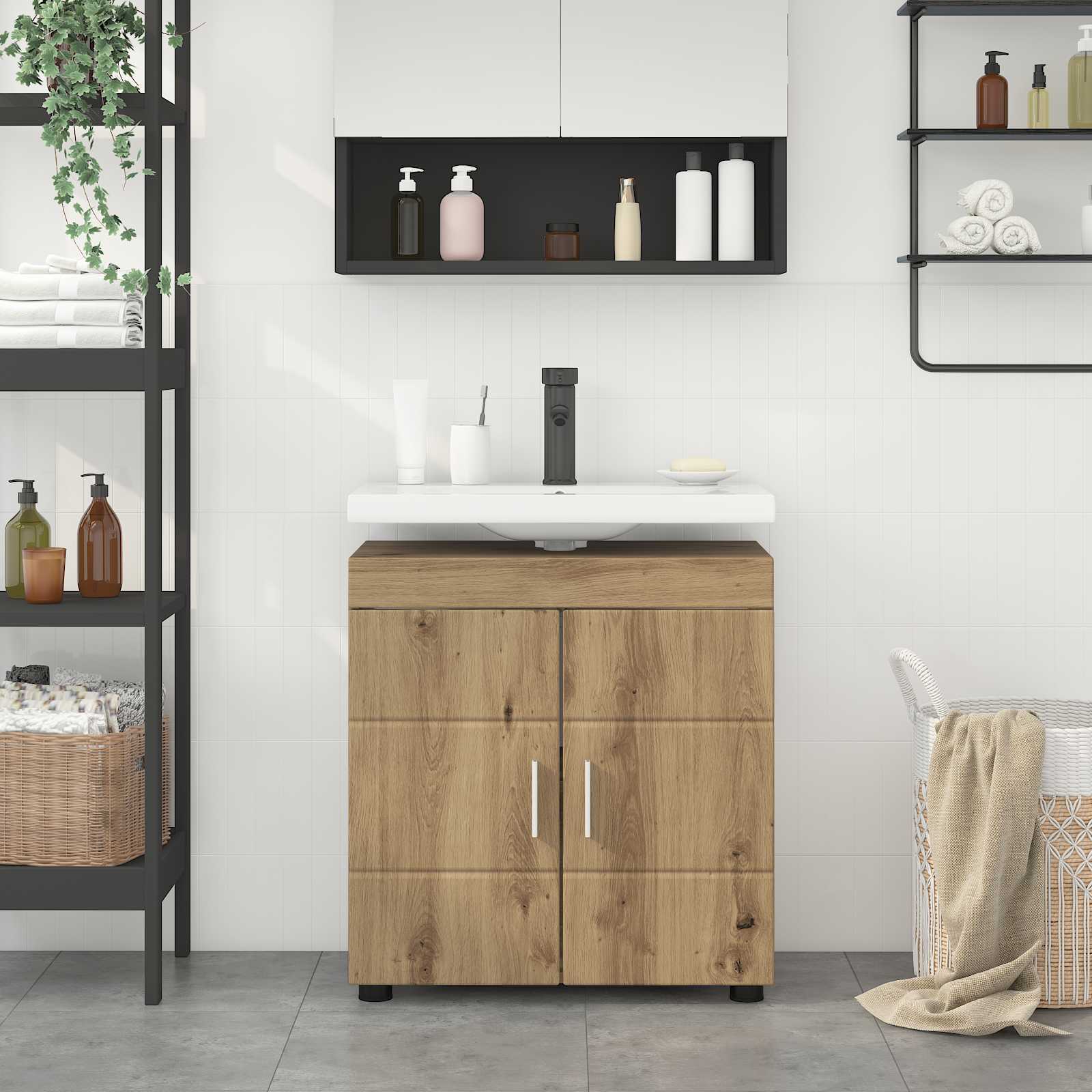 Badezimmermöbel-Set TULUM 2 pcs Weiß 60 x 34 x 63 cm