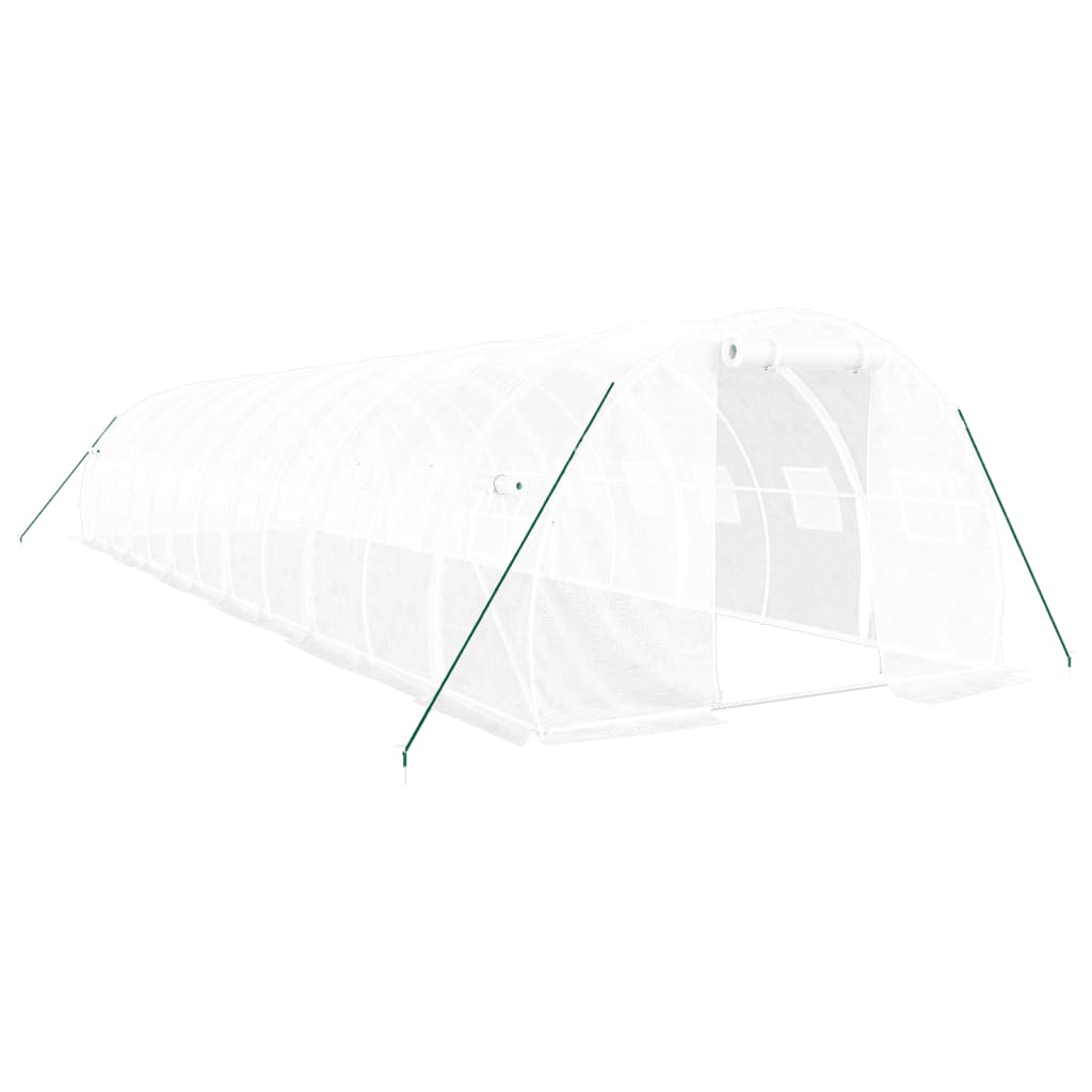 Gewächshaus mit Stahlrahmen Grün 48 m² 16x3x2 m