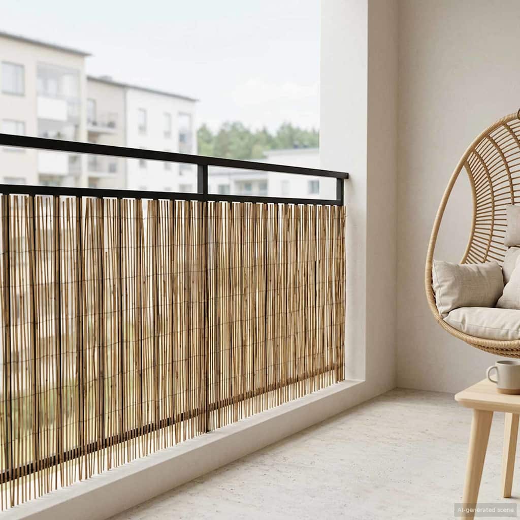 Gartenzaun Karbonisiert 500 x 100 cm Schilf