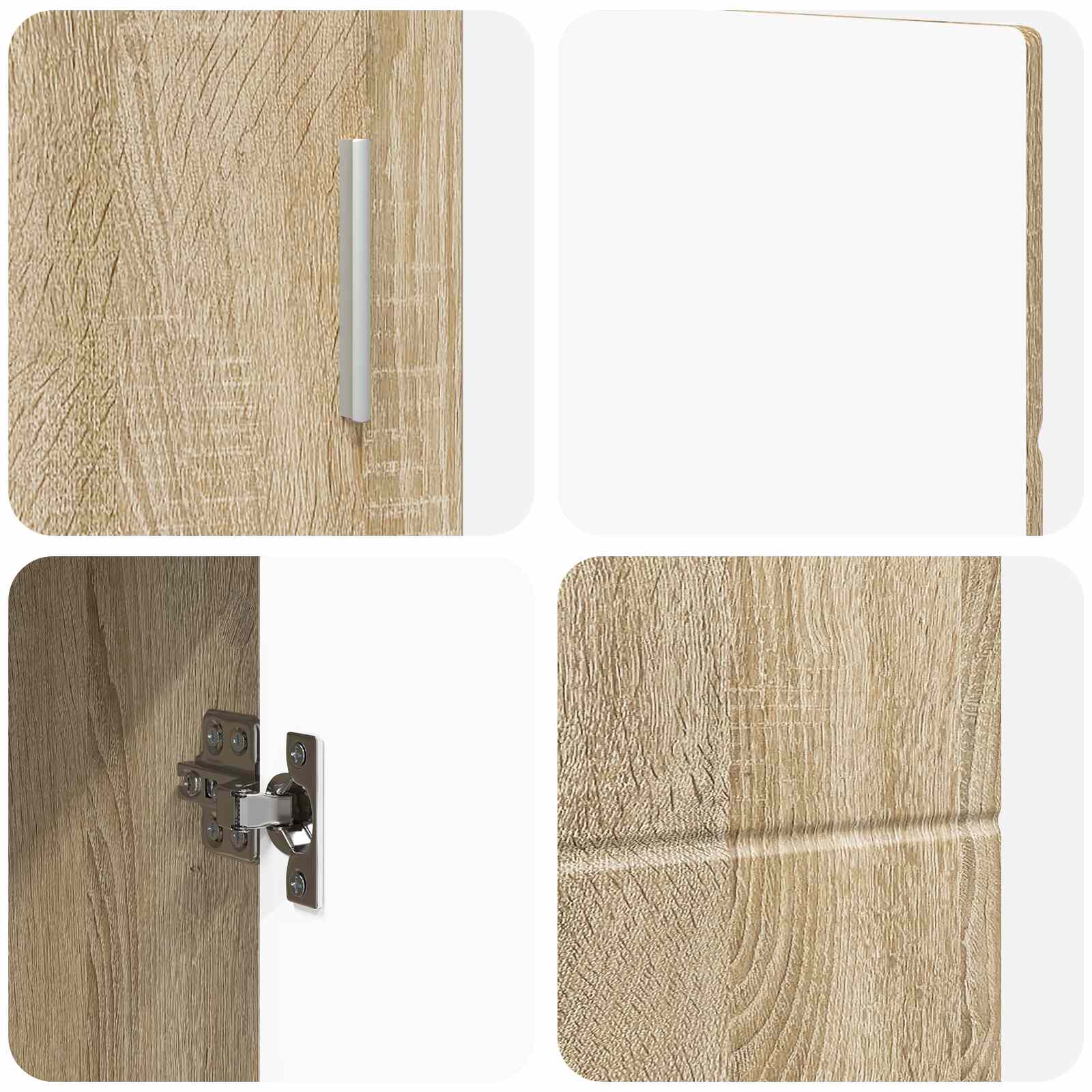 Highboard mit Regal FLORIN Weiß 60 x 35 x 182 cm Holzwerkstoff