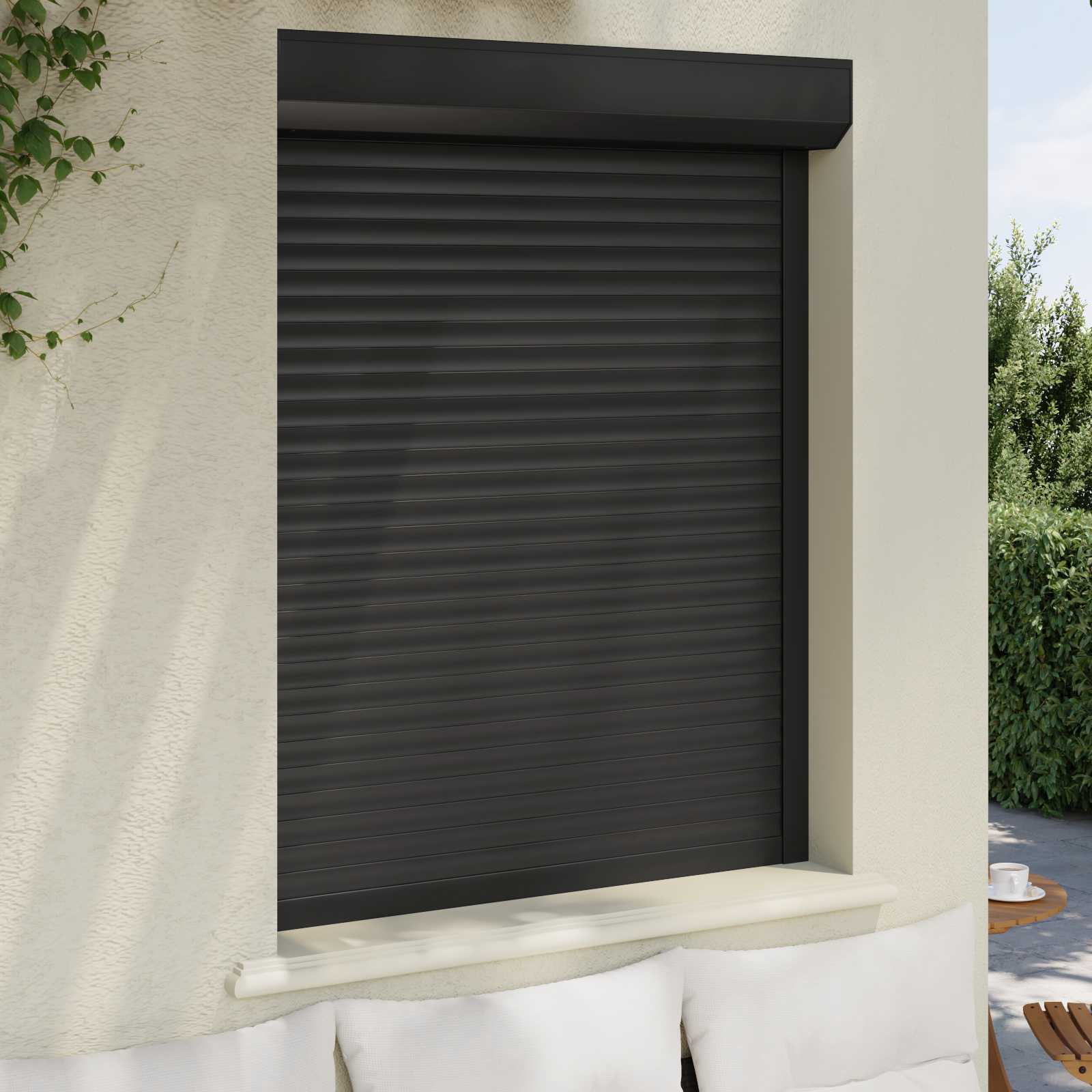 Rollladen Weiß 70 x 100 cm Aluminium und Polyurethan