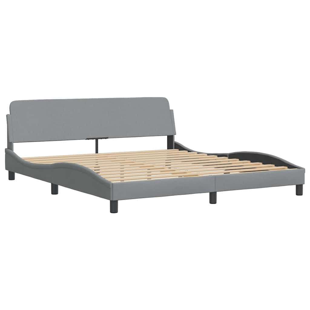 Bettgestell "Dover" Hellgrau 100x190 cm Stoff