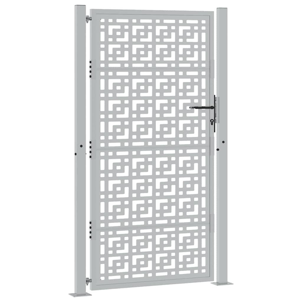 Gartentor Schwarz 100x100 cm Stahl Lichtdesign