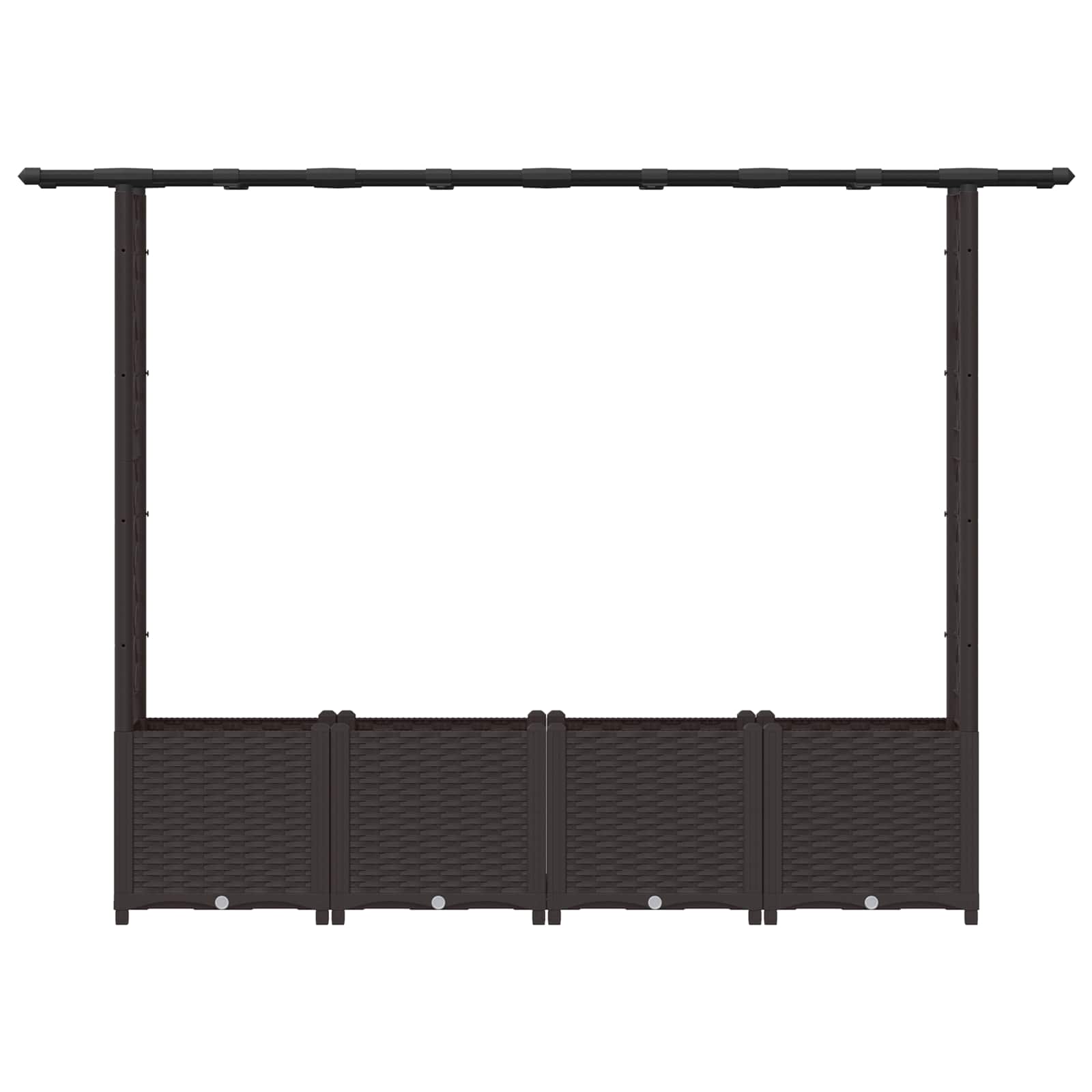 Hochbeet mit Rankgitter und Dach Braun 124 x 40 x 123 cm PP