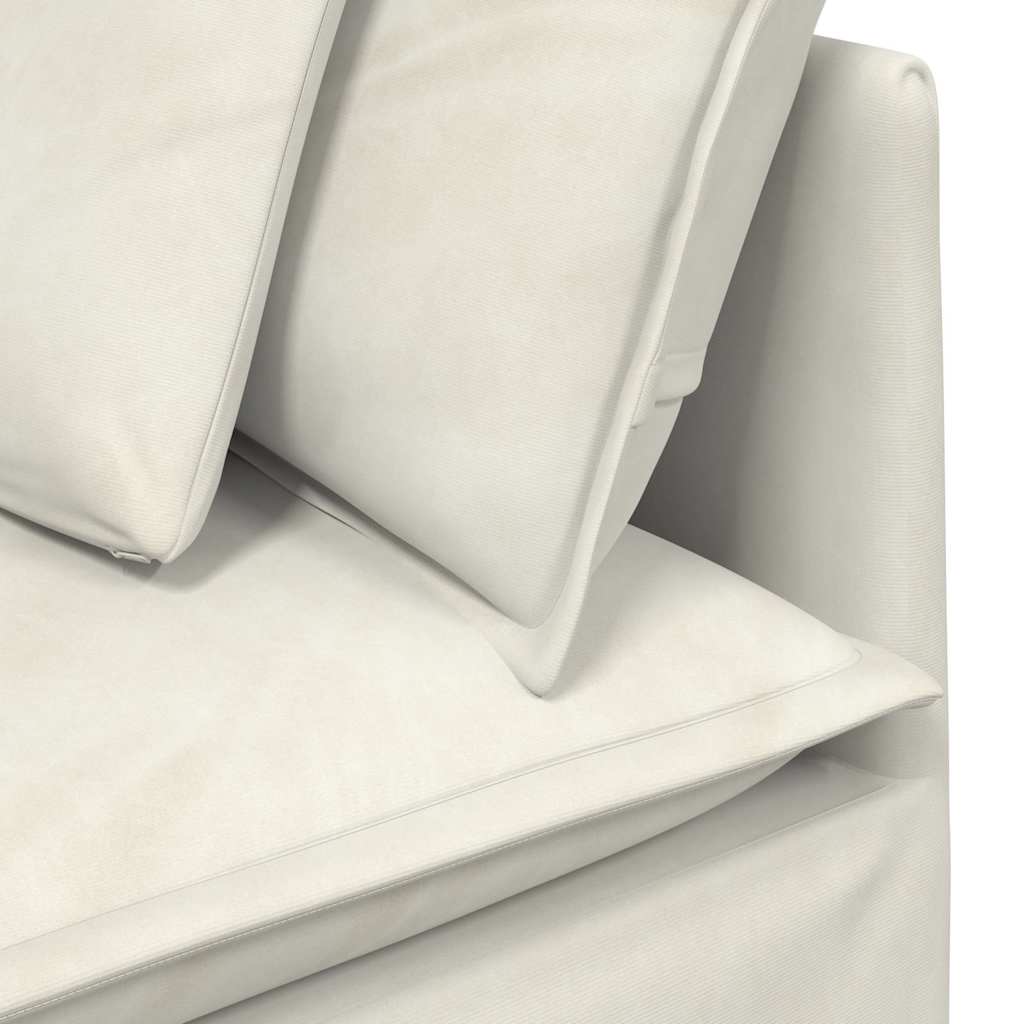 Modulares Sofa Endmodul mit Armlehne Kissen Blau 100 cm