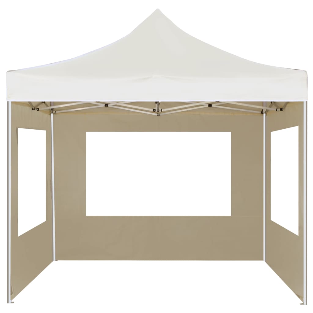 Profi-Partyzelt Faltbar mit Wänden Aluminium 3×3m Weiß