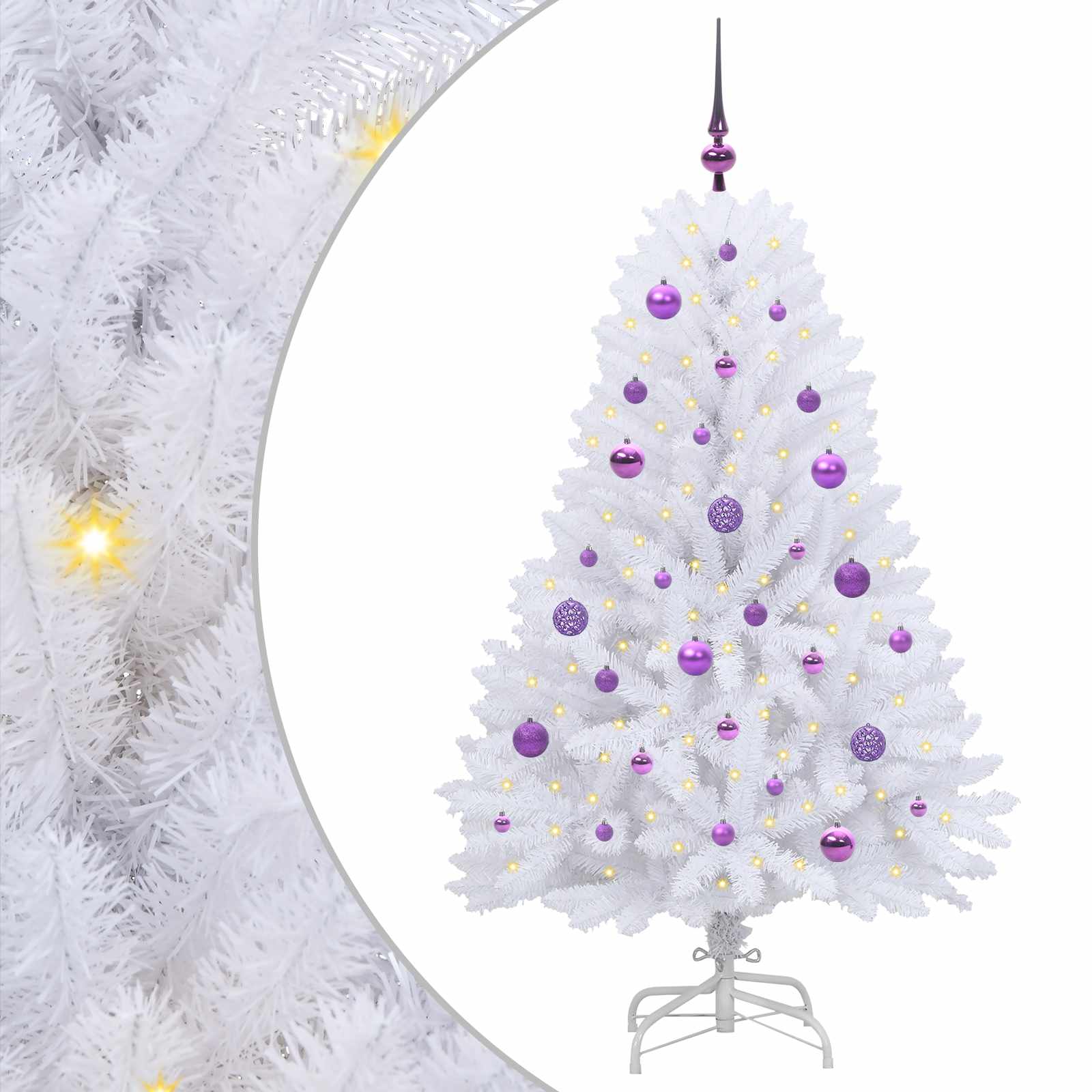 Künstlicher klappbarer Weihnachtsbaum Weiß 120 cm PVC und Stahl