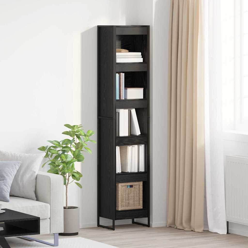 Bücherregal 2 pcs Schwarz Eichen-Optik 60 x 30 x 189,5 cm