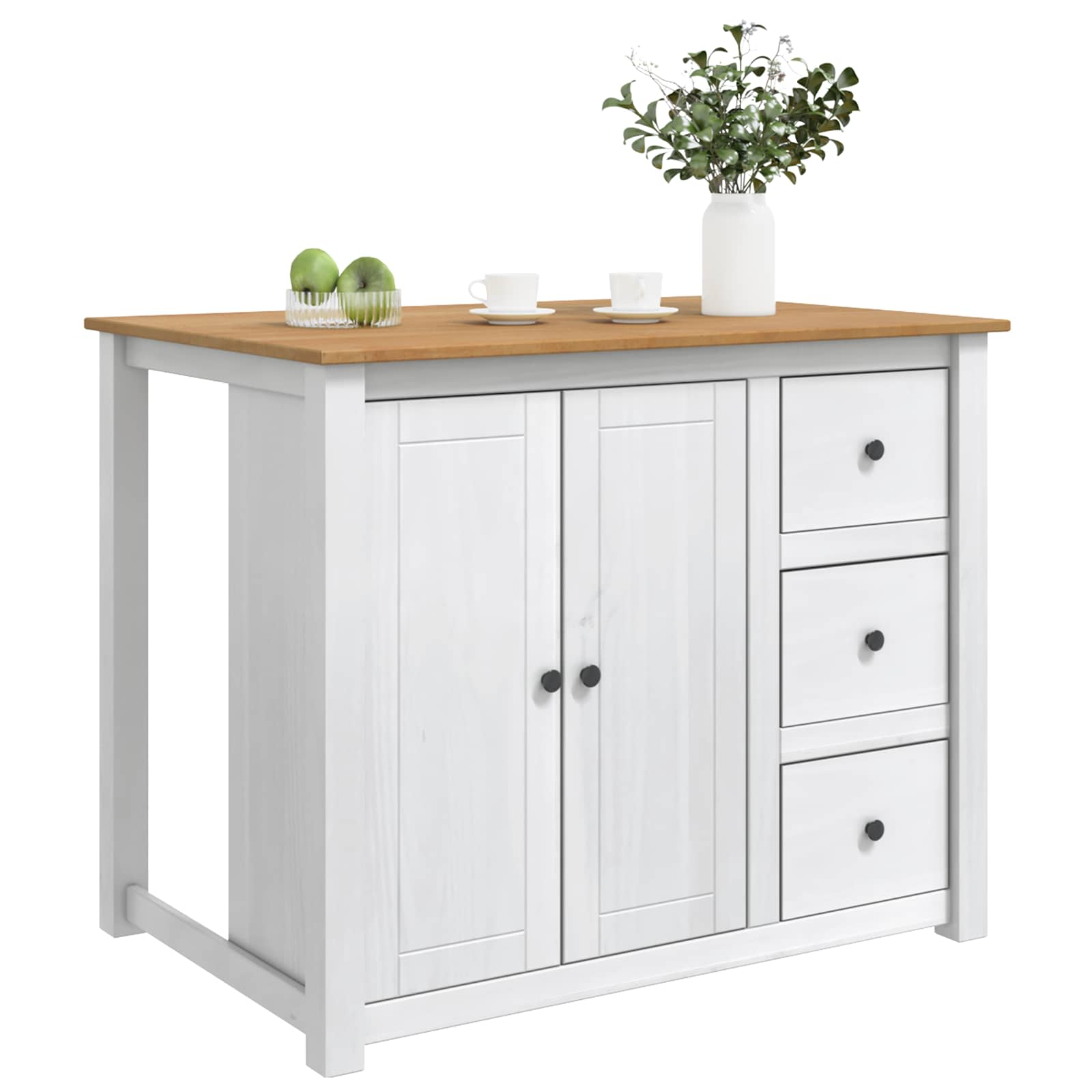 Küchentrolley mit Tür PANAMA 2 pcs Honigwachs 112 x 77 x 90 cm