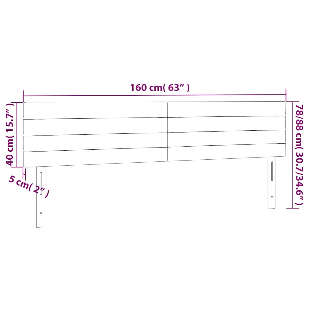 Kopfteil Hellgrau 80x5x118/128 cm Samt