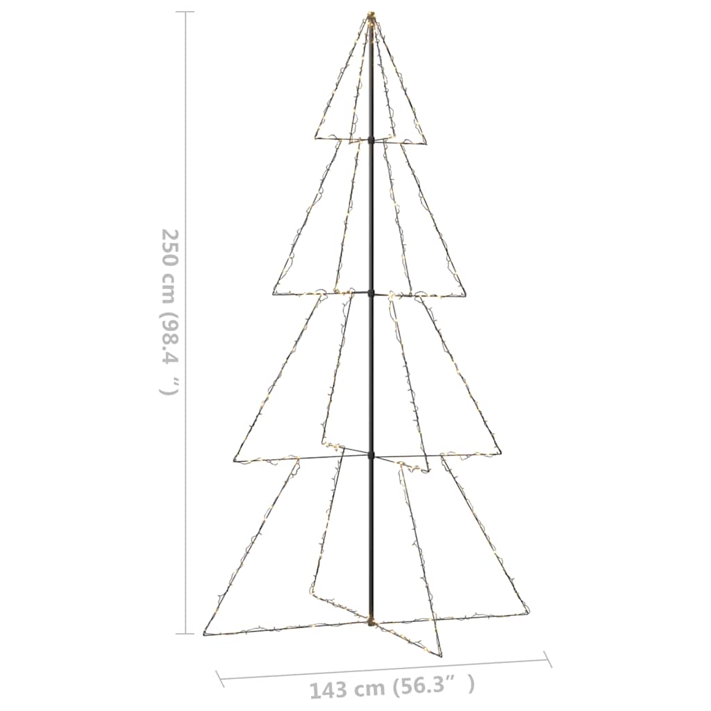 Weihnachtsbaum in Kegelform 160 LEDs Indoor & Outdoor 78x120 cm