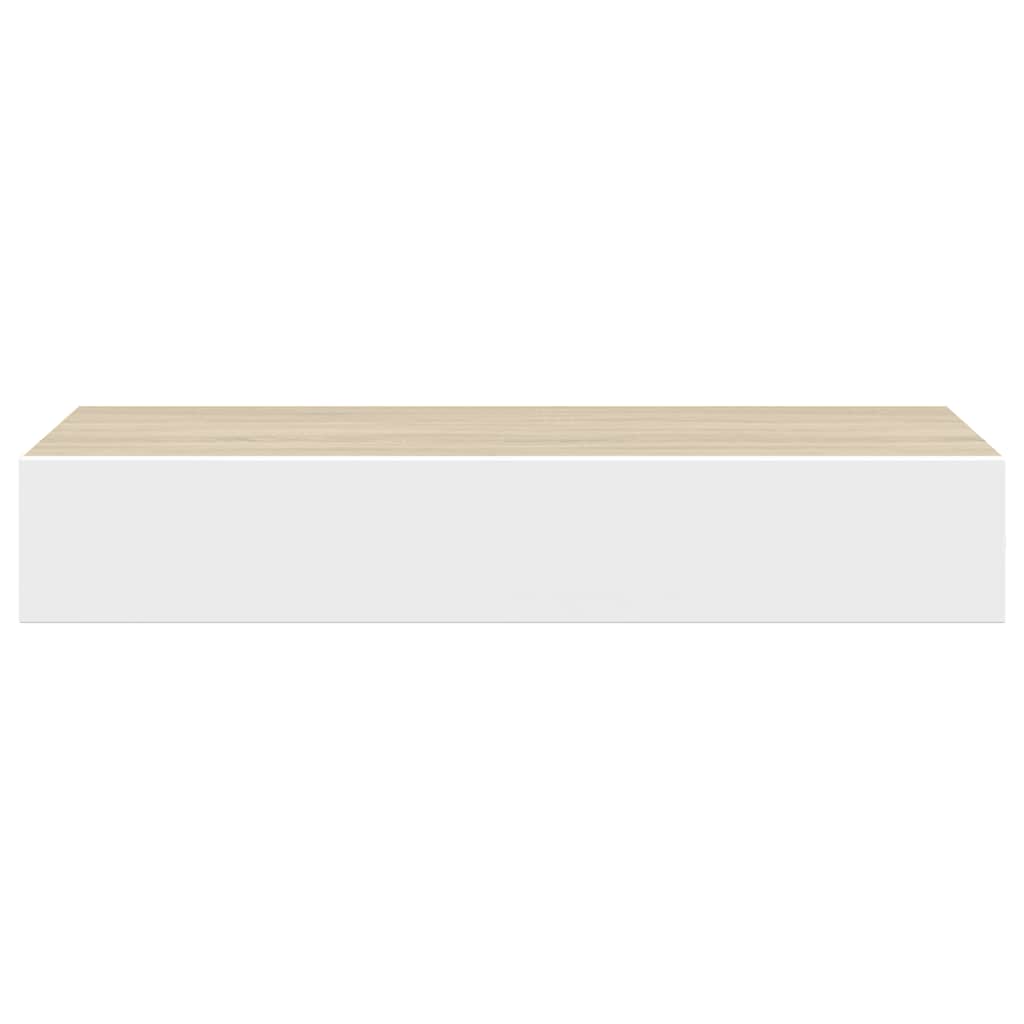 Wandregal mit Schublade Weiß 40x23,5x10 cm MDF