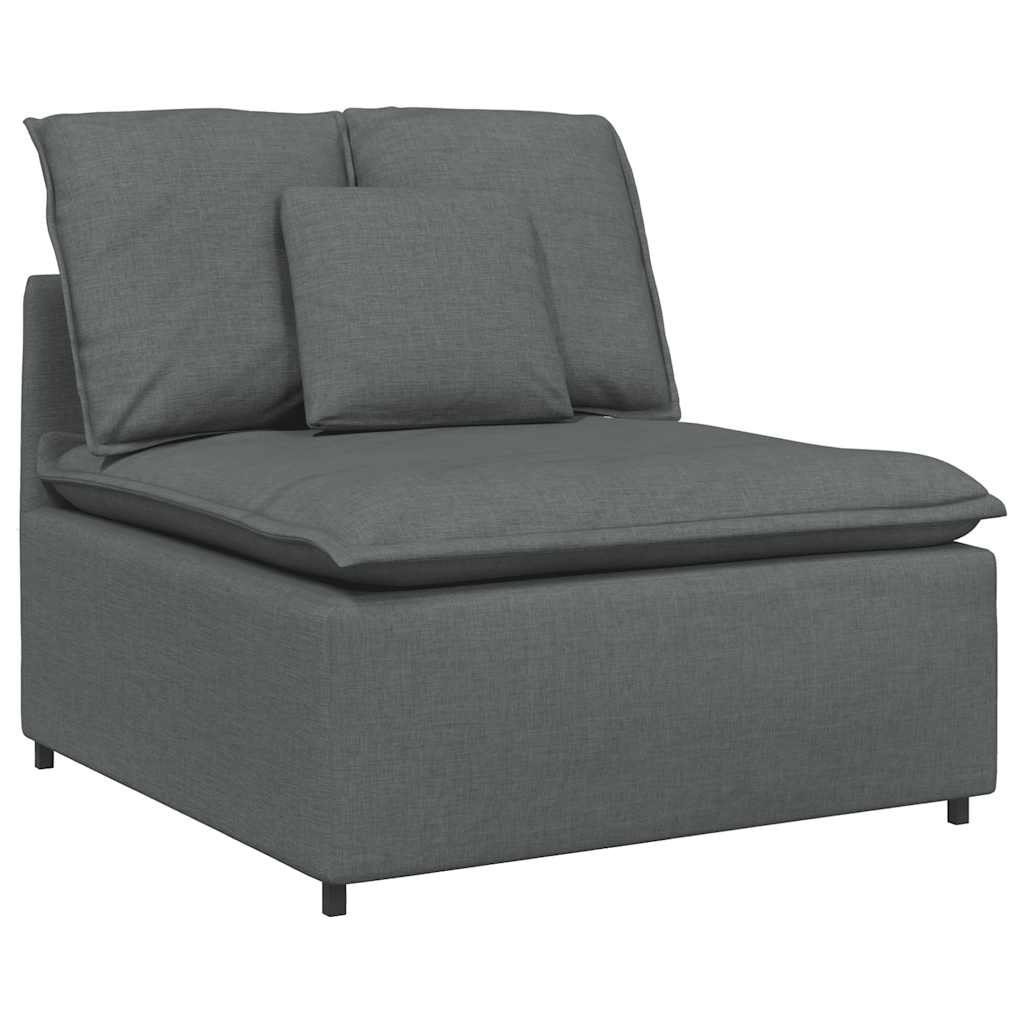 Modulares Sofa Endmodul mit Armlehne Kissen Hellgrau 100 cm