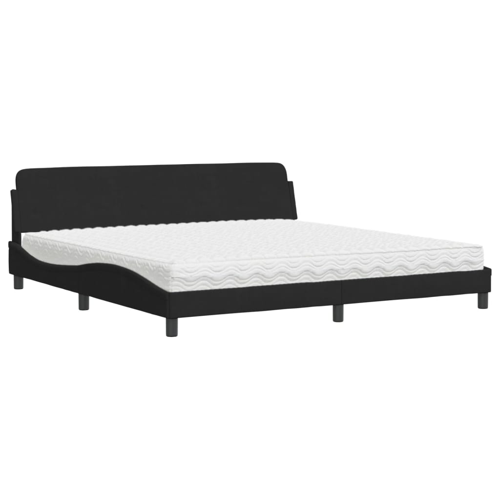 Bett mit Matratze "Dover" Hellgrau 80x200 cm Samt
