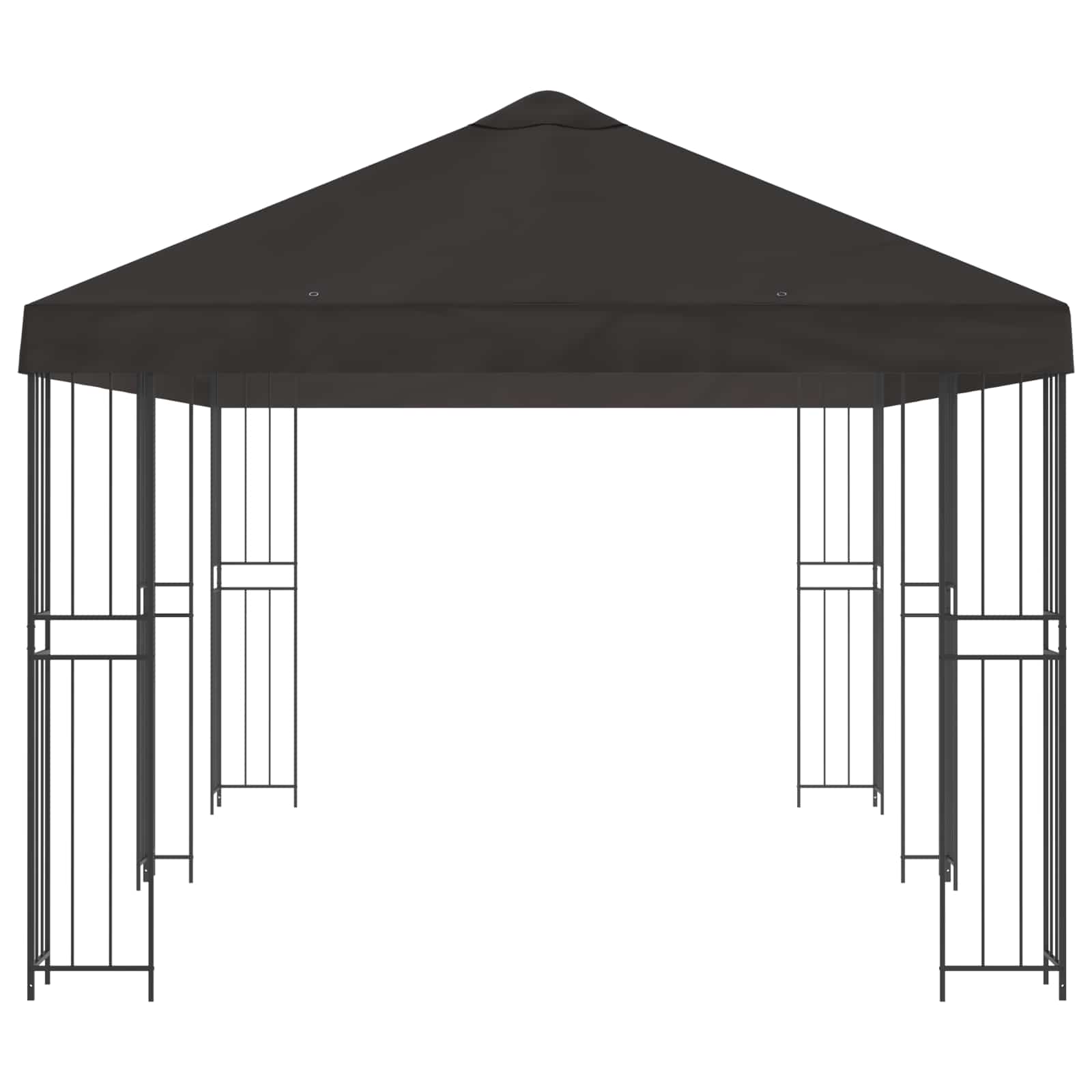 Pavillon mit Seitenwänden 6 x 3 m Beige Polyester und Stahl 190