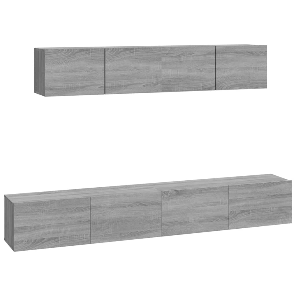 4-tlg. TV-Schrank-Set Weiß Holzwerkstoff
