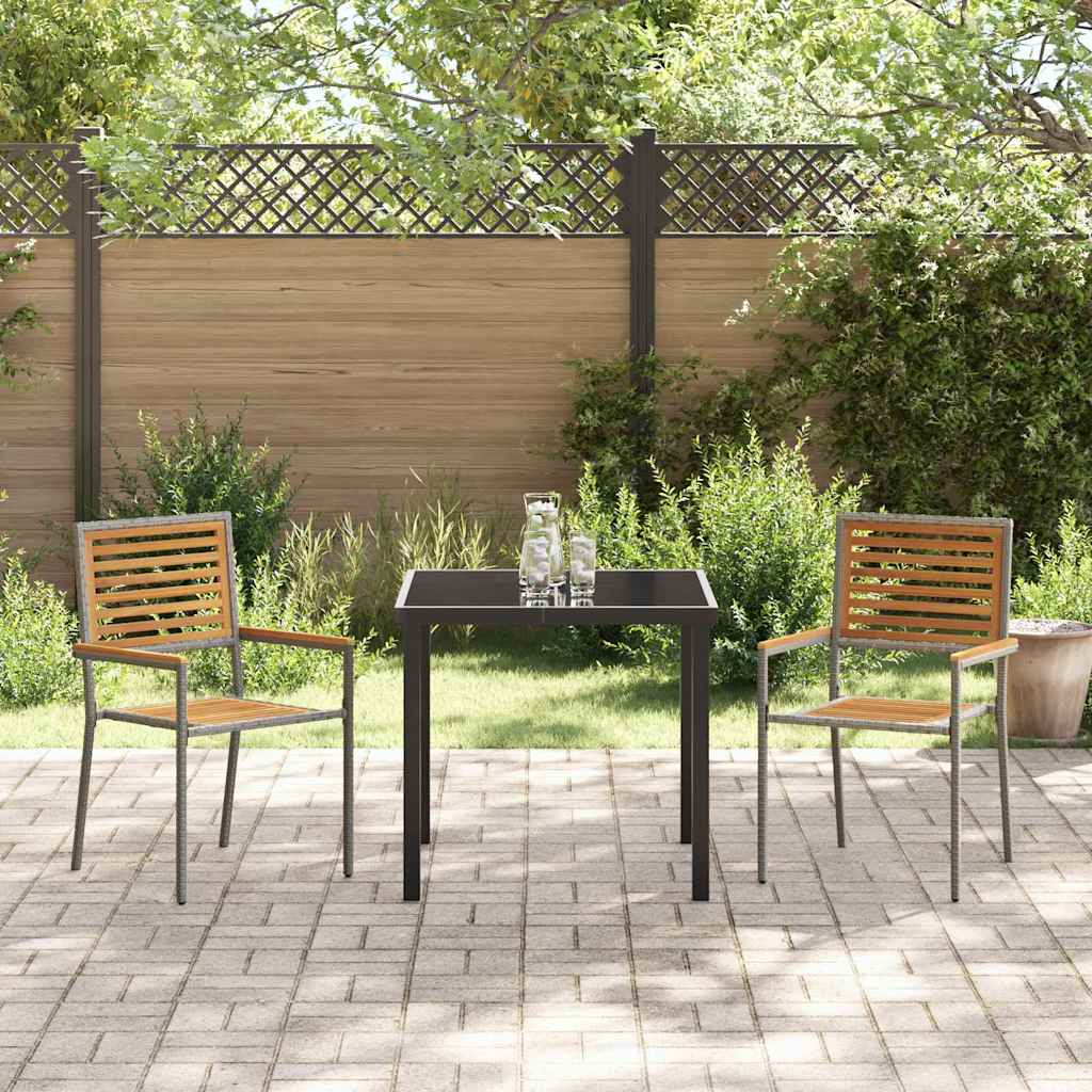 Garten Stapelstühle 4 pcs Braun und Schwarz 54 x 56 x 90 cm