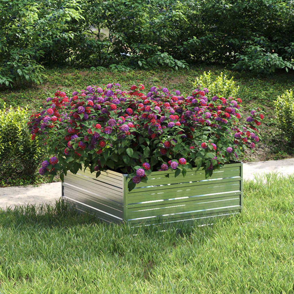 Garten-Hochbeet 160x80x77 cm Verzinkter Stahl Silbern