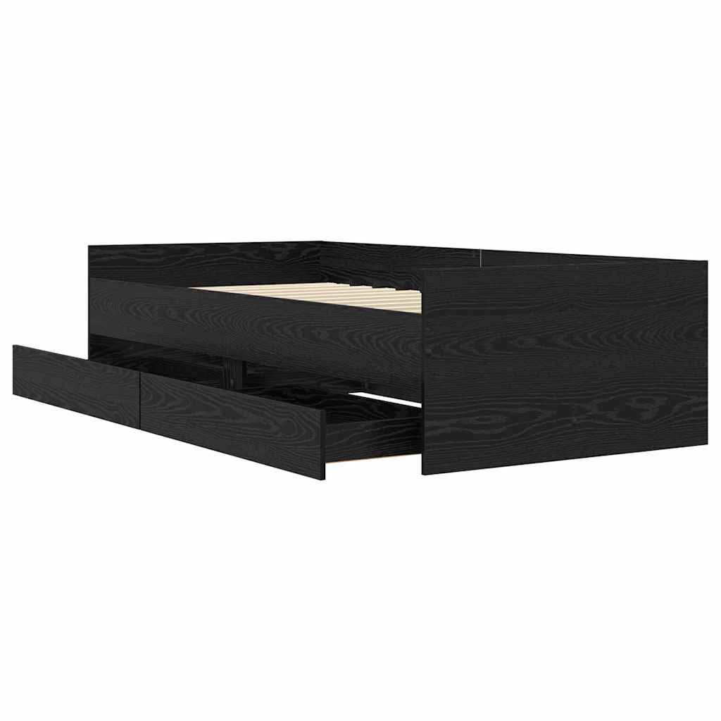 Bett mit Schubladen Braun Eiche-Optik 75x190 cm