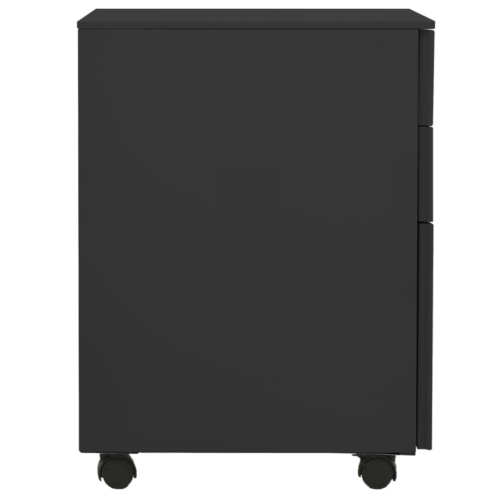 Aktenschrank mit Rollen Weiß 39x45x60 cm Stahl
