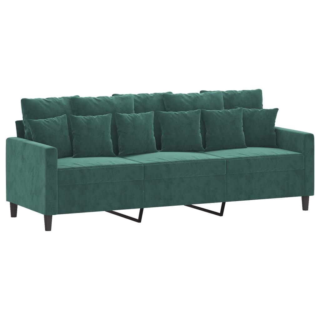3-Sitzer-Sofa mit Hocker Rosa 180 cm Samt