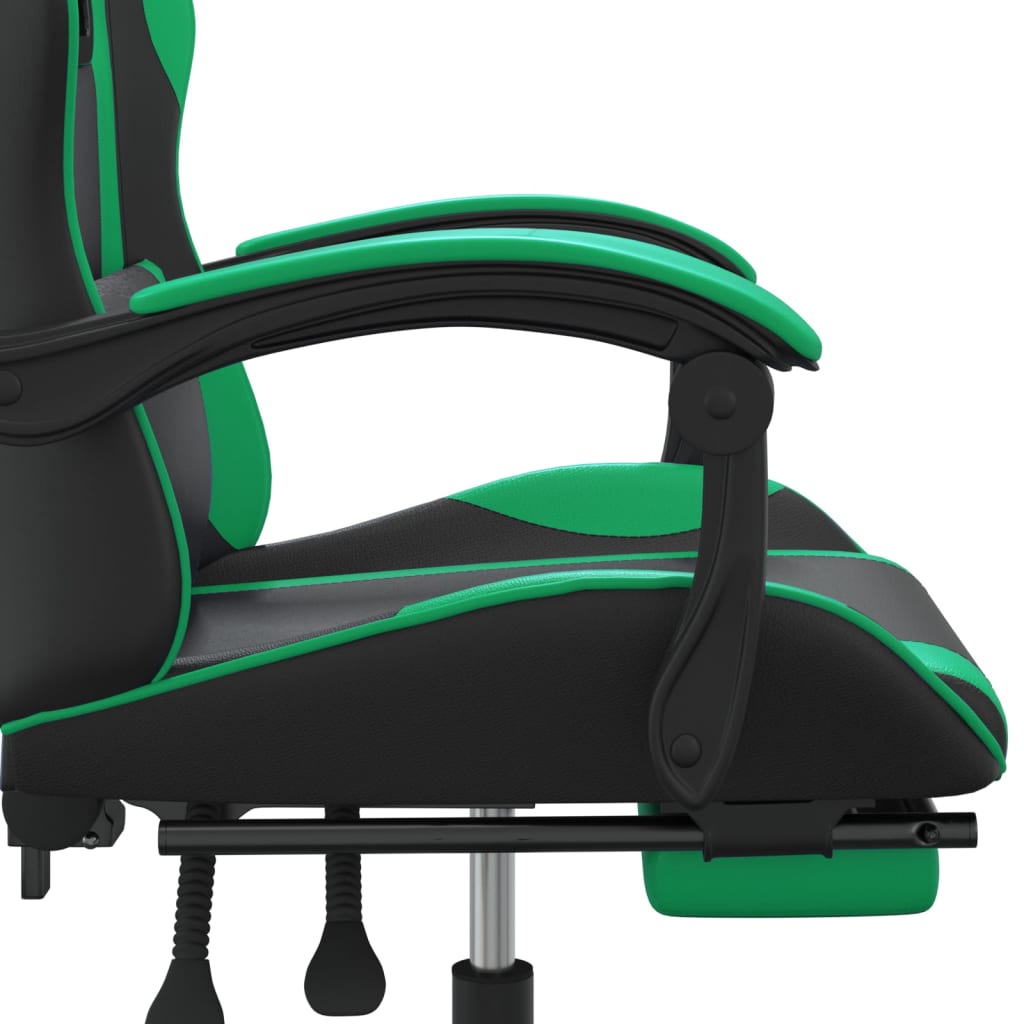 Gaming-Stuhl Drehbar Schwarz und Grün Kunstleder