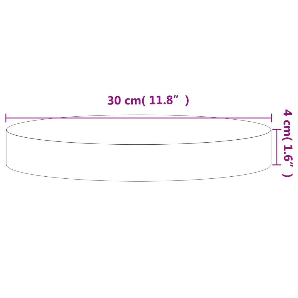 Tischplatte Ø30x1,5 cm Rund Massivholz Buche