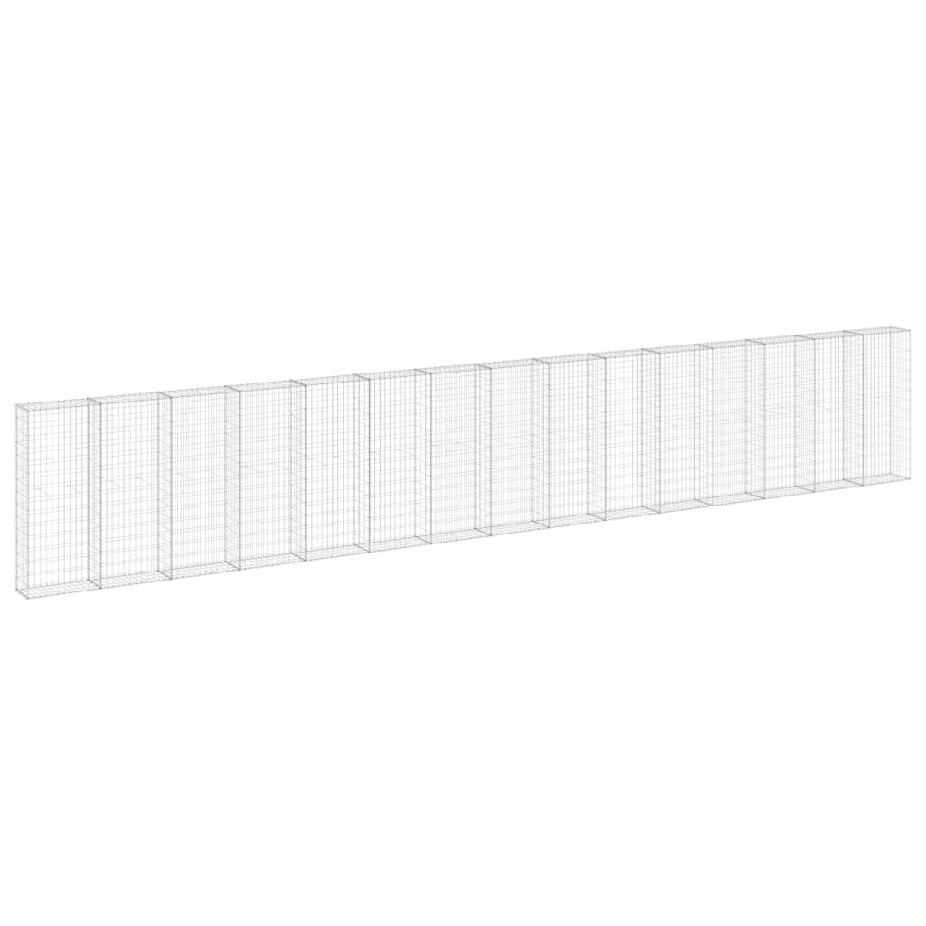 Gabionenwand mit Abdeckung Verzinkter Stahl 60x30x100 cm