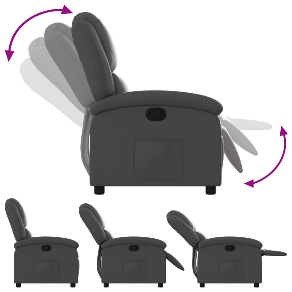 Relaxsessel Echtleder Schwarz