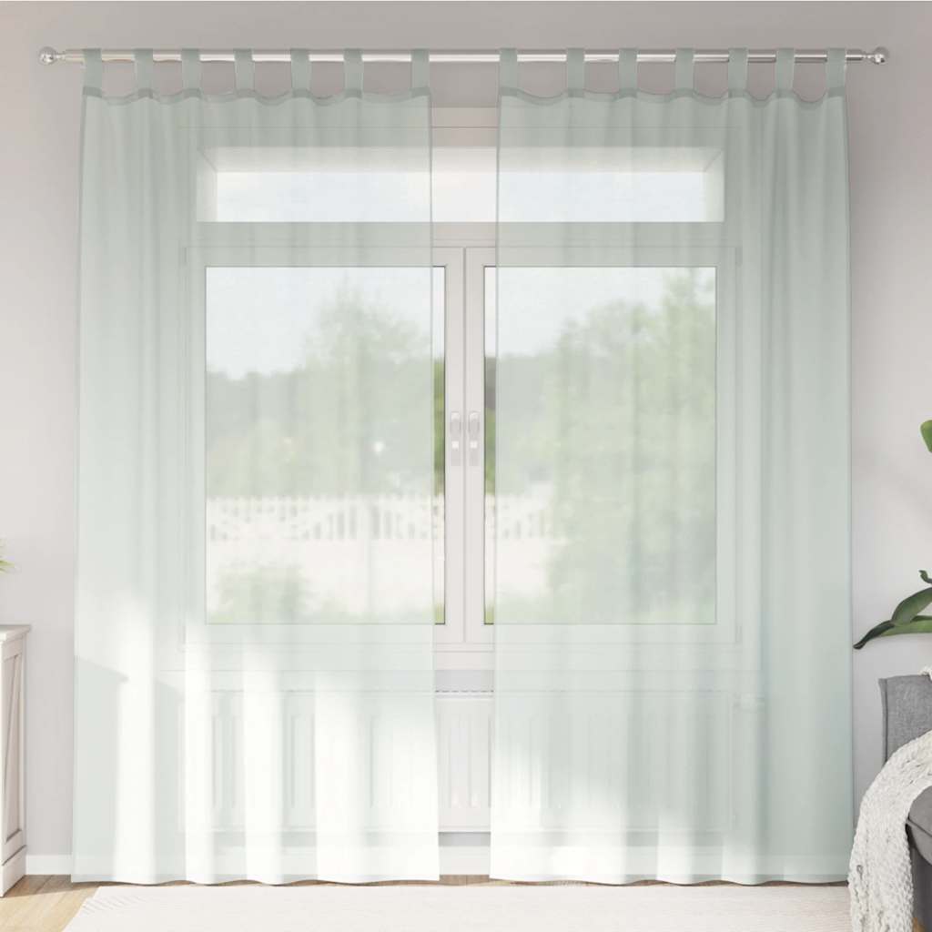 Voile Vorhänge mit Ösen 2 Stk. Apfelgrün 140x140 cm