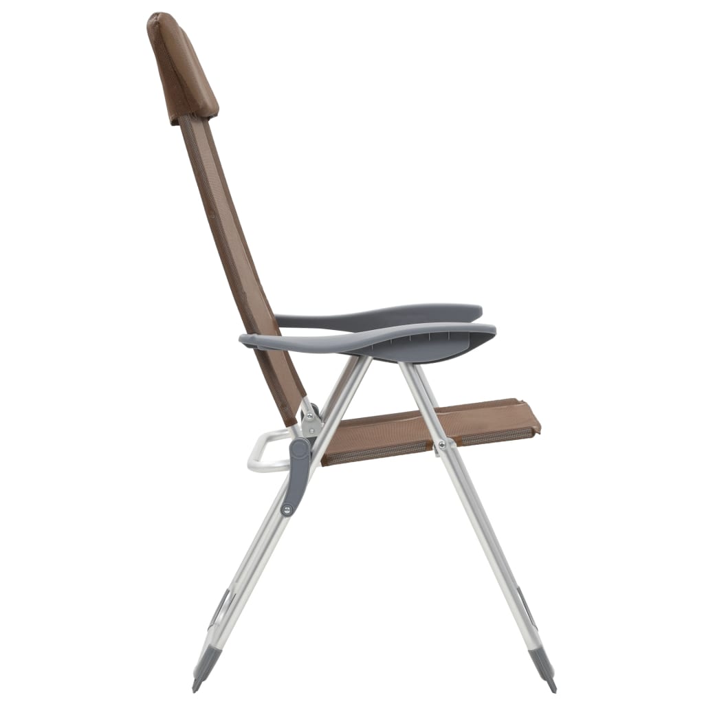 Klappbare Campingstühle 2 Stk. Grau Aluminium