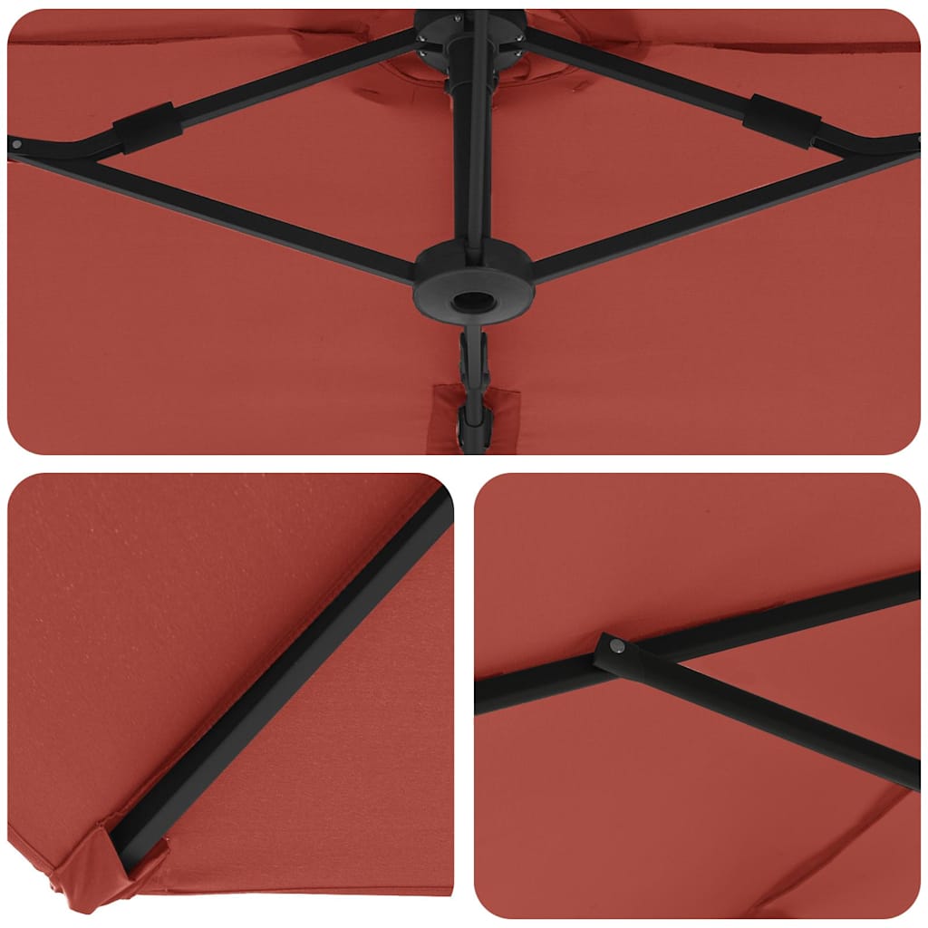 Sonnenschirm Sand 372 x 198 x 243 cm Polyester und Aluminium