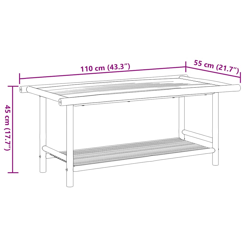 Couchtisch 45x45x45 cm Bambus