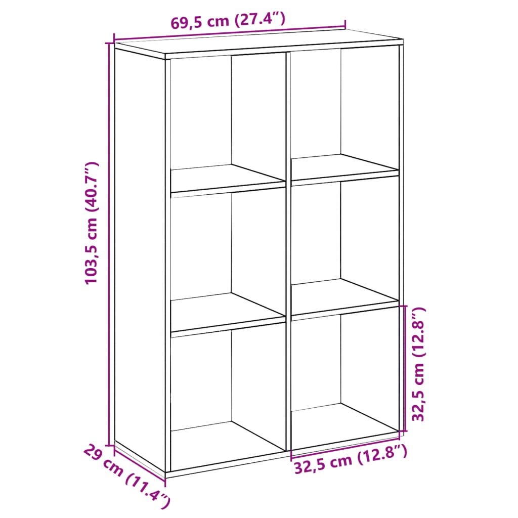 Bücherregal Weiß 137,5x29x137,5 cm Holzwerkstoff