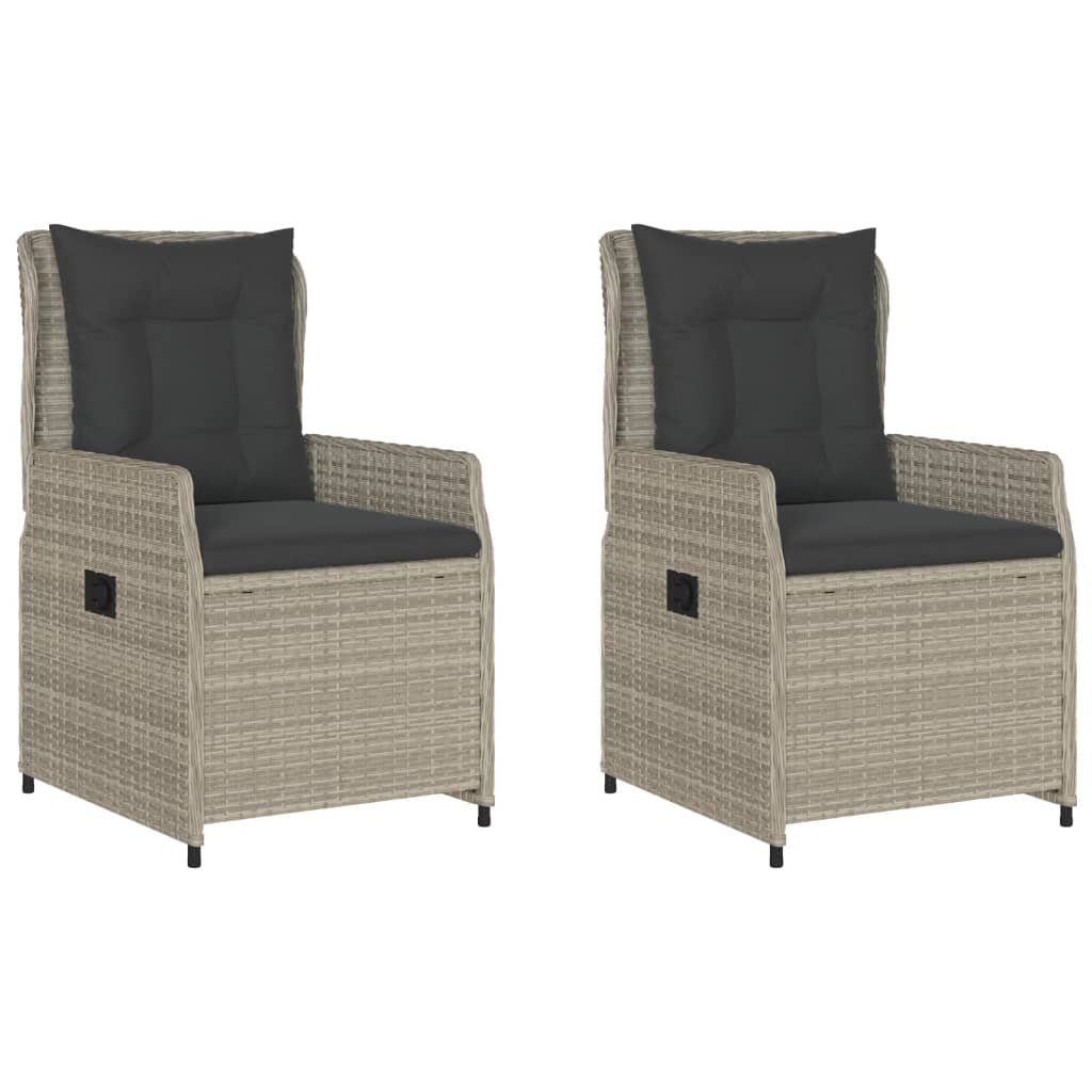 Gartensessel 2 Stk. Verstellbar Schwarz Poly Rattan