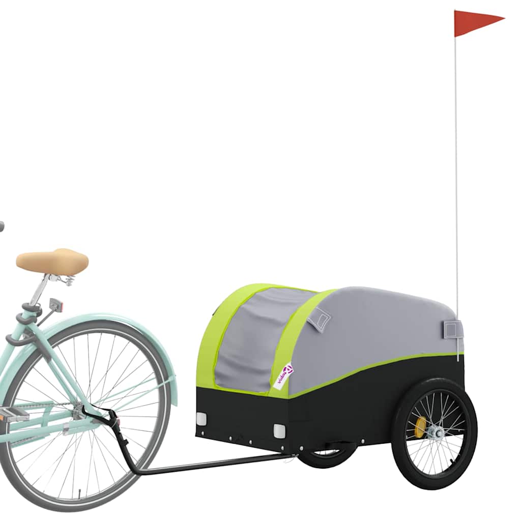 Fahrradanhänger Schwarz und Orange 30 kg Eisen