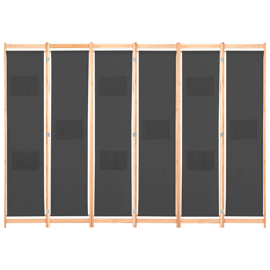 5-teiliger Raumteiler Creme 200 x 170 x 4 cm Stoff