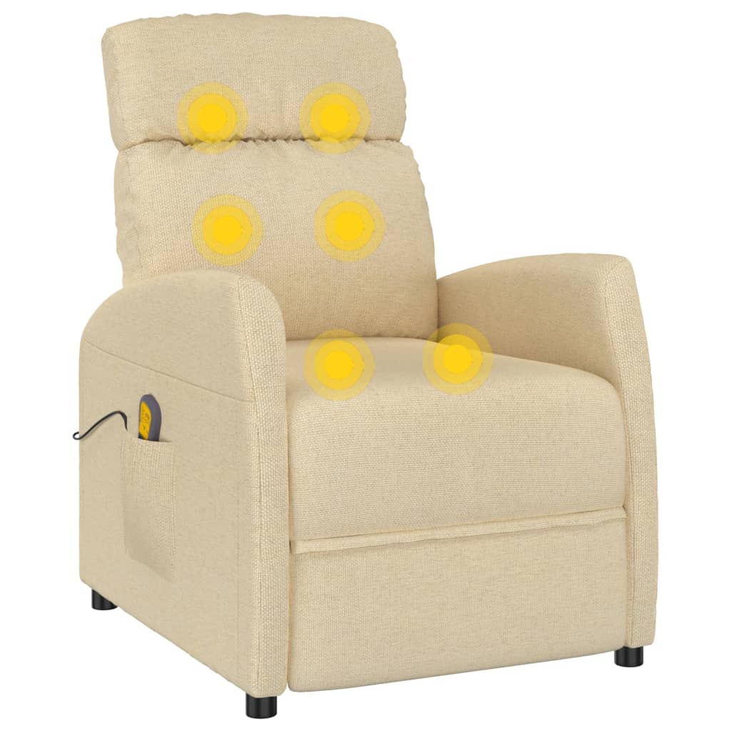 Massagesessel Creme Stoff