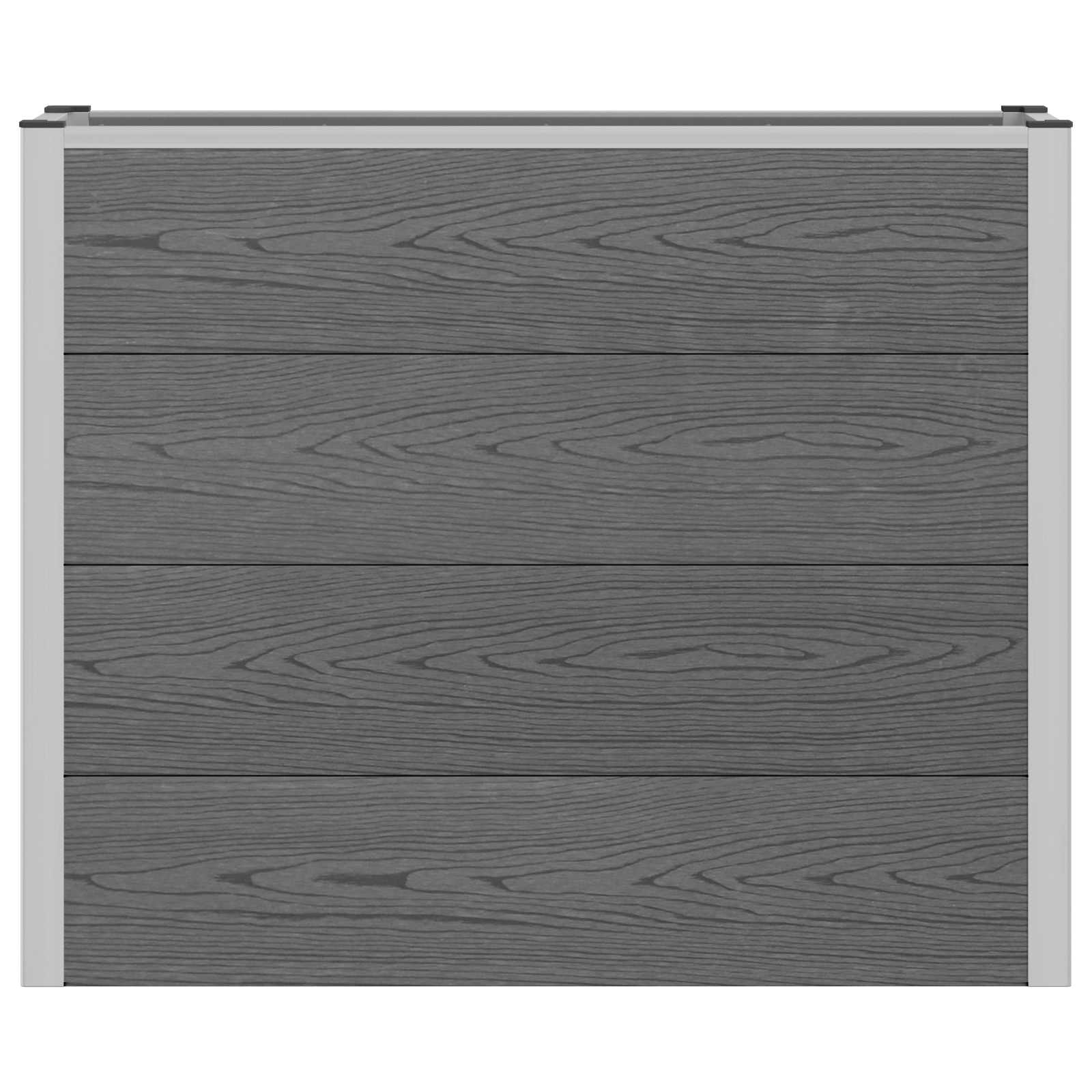 Hochbeet Grau 50 x 30 x 22 cm WPC und Aluminium