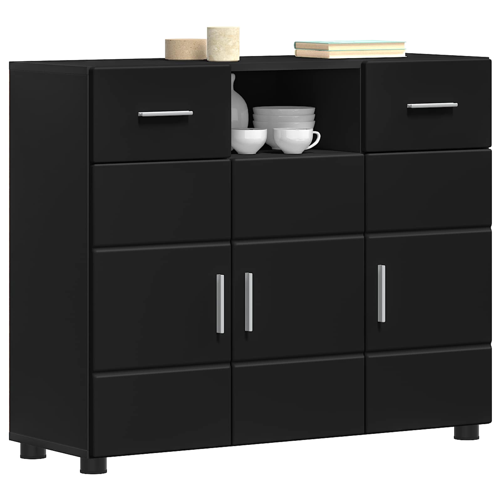 Highboard mit Regal FLORIN Weiß 60 x 35 x 182 cm Holzwerkstoff
