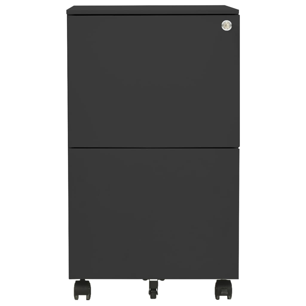 Aktenschrank mit Rollen Weiß 39x45x67 cm Stahl
